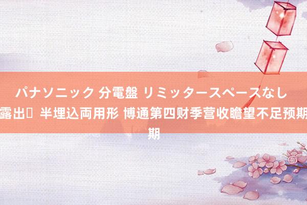 パナソニック 分電盤 リミッタースペースなし 露出・半埋込両用形 博通第四财季营收瞻望不足预期