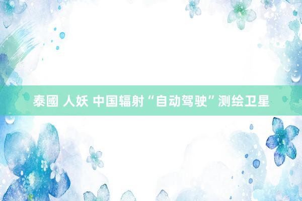 泰國 人妖 中国辐射“自动驾驶”测绘卫星